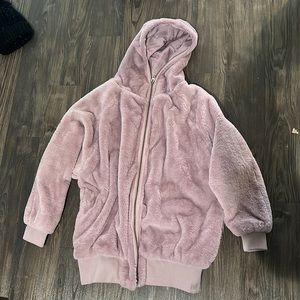 Free People Fur Hoodie Jacket - S